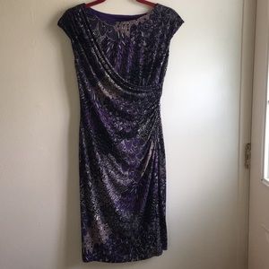 Purple wrap style dress